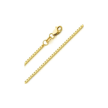 1MM 019 Yellow Gold Box Chain .925 Sterling Silver Sizes 16"-24"
